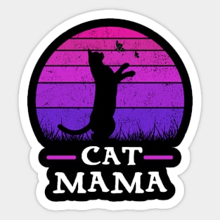 Cat Mama Vintage sunset Mother's day Gifts Sticker